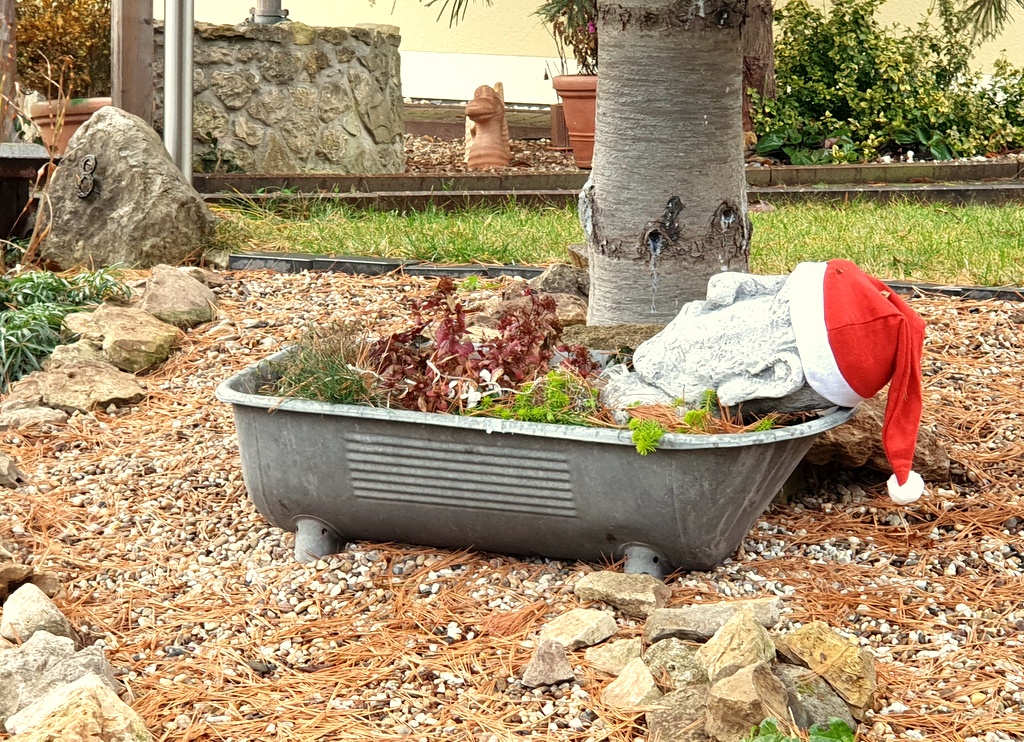 Weihnachtsmann verschläft die Zeit.