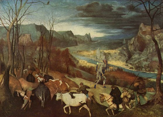 Bruegel, Heimkehr der Herde und Bettler