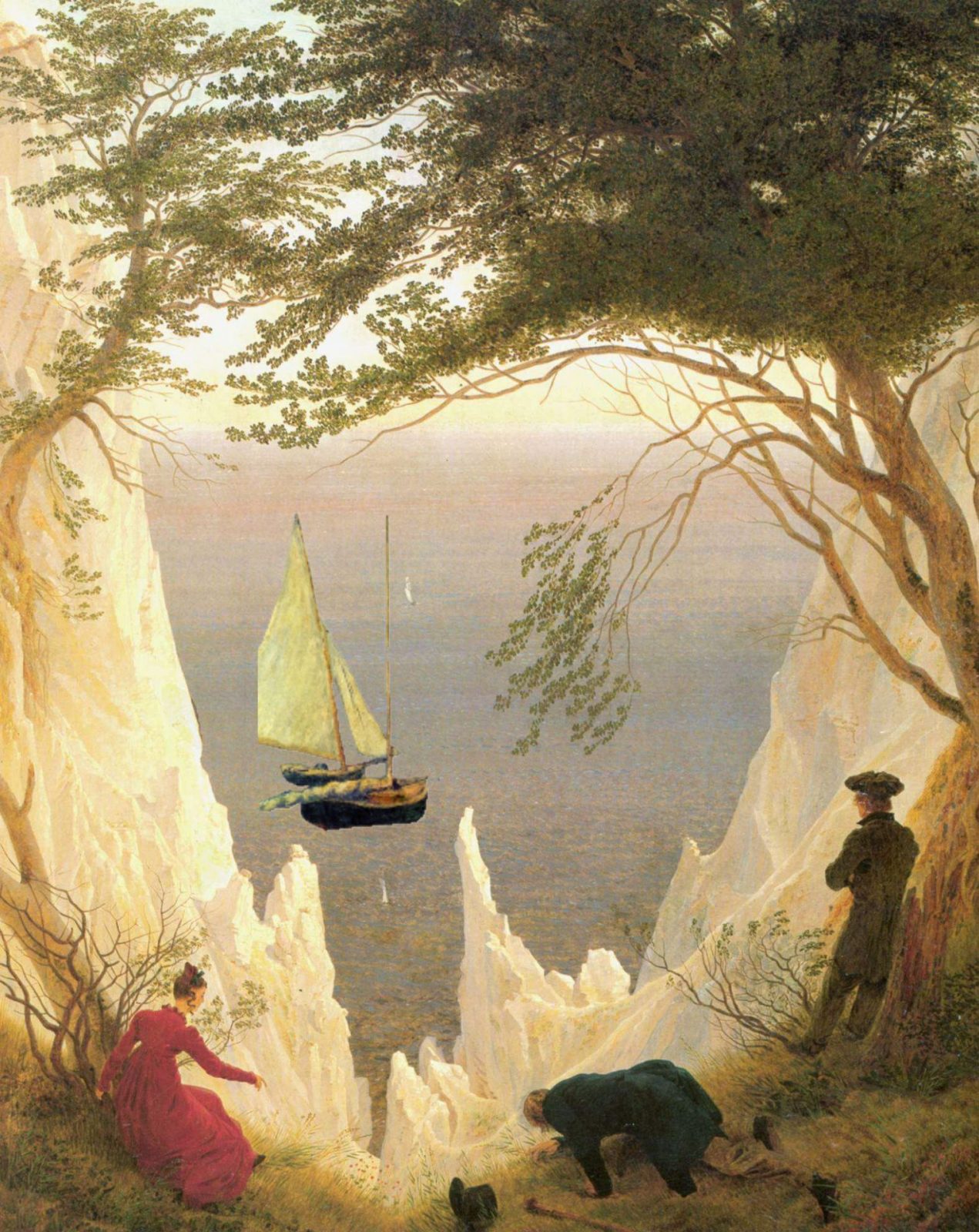 C.D. Friedrich, Kreidefelsen auf Rügen mit Boot