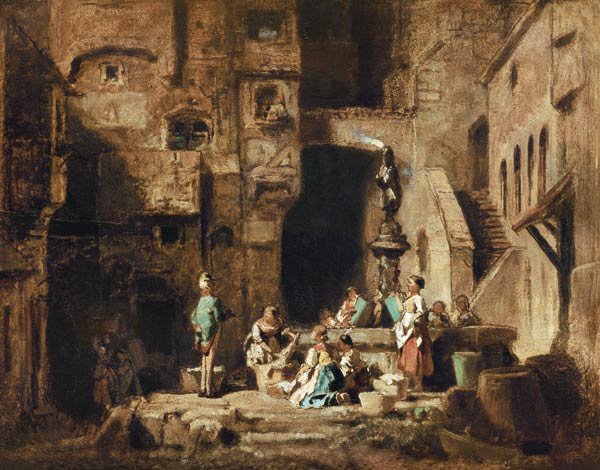 CARL SPITZWEG WÄÄSCHERINNEN AM BRU'NNEN 1880