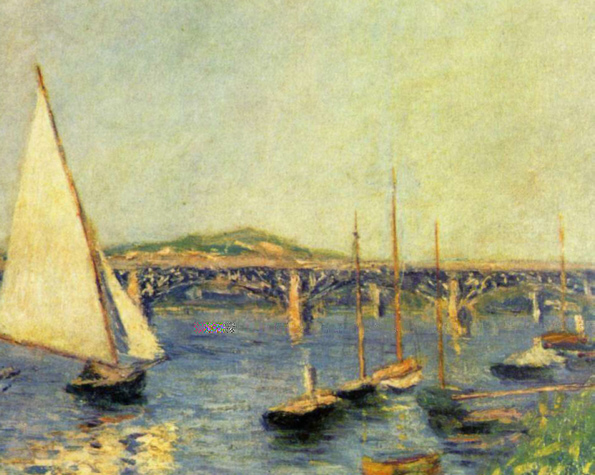 Caillebotte, Segelboote in Argenteuil Ausschnitt