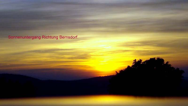 Sonnenuntergang Richtung Bernsdorf.