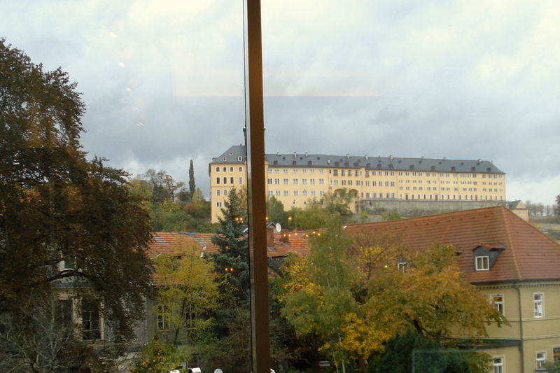 Blick auf die Heidecksburg vom Galerie Cafe`