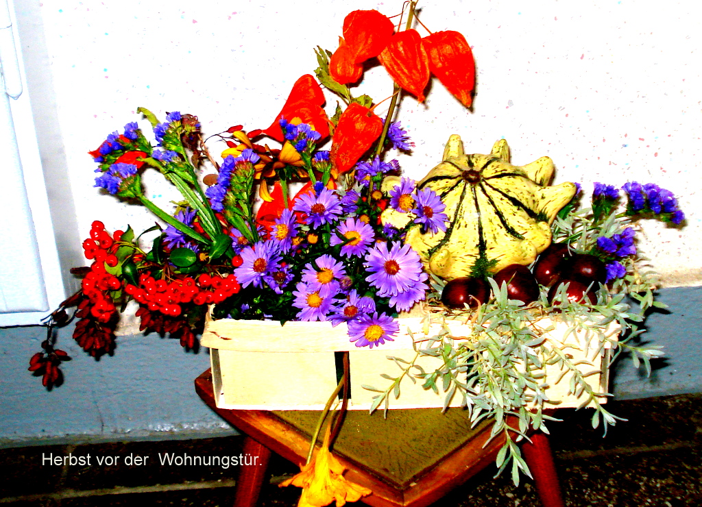 Herbst vor der  Wohnungstür.