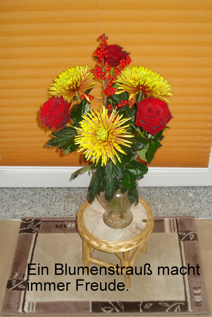 Ein Blumenstrauß macht immer Freude.