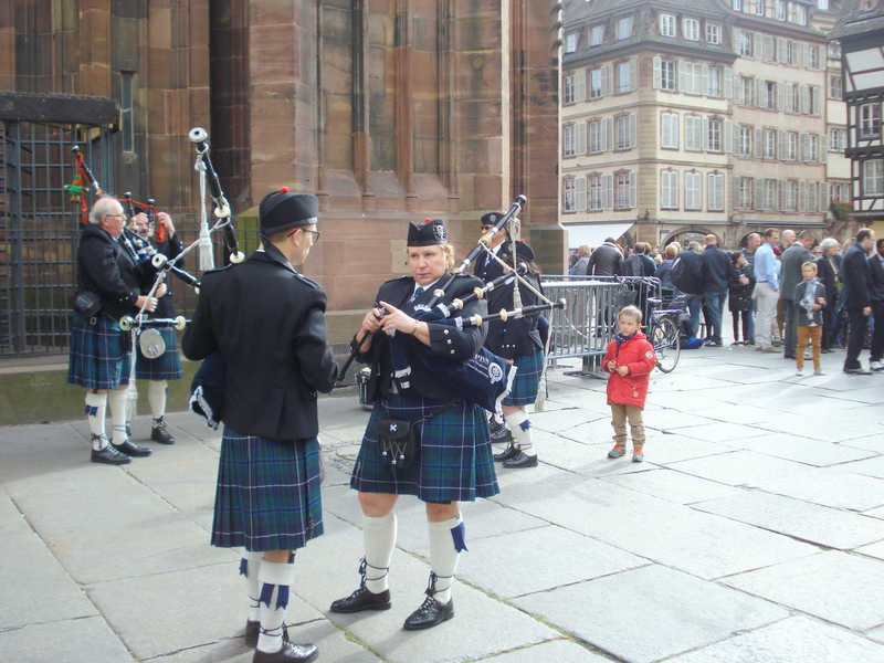 Dudelsack und Schottenrock in Strassbourgh.