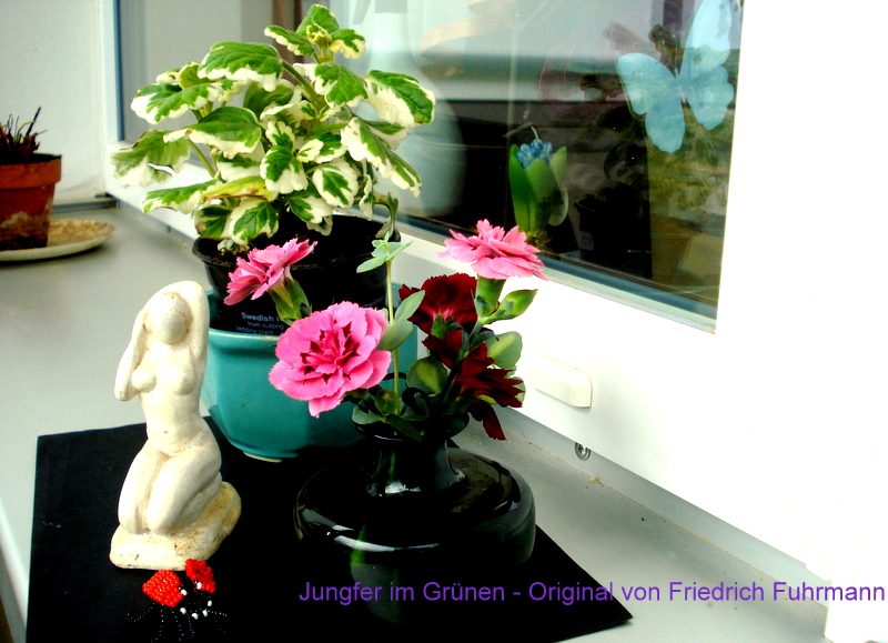 Jungfer im Grünen - Original von Friedrich Fuhrmann.