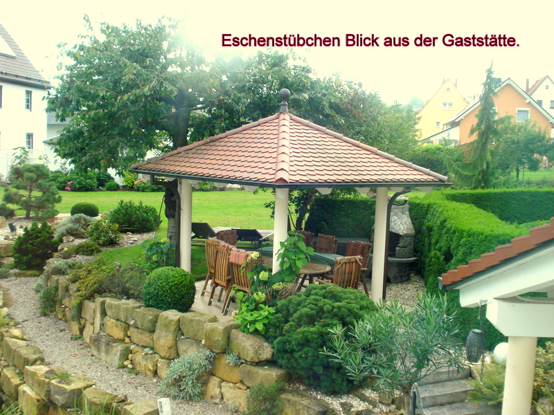 Eschenstübchen Blick aus der Gaststätte.