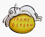 Hase schaukelt auf Ei