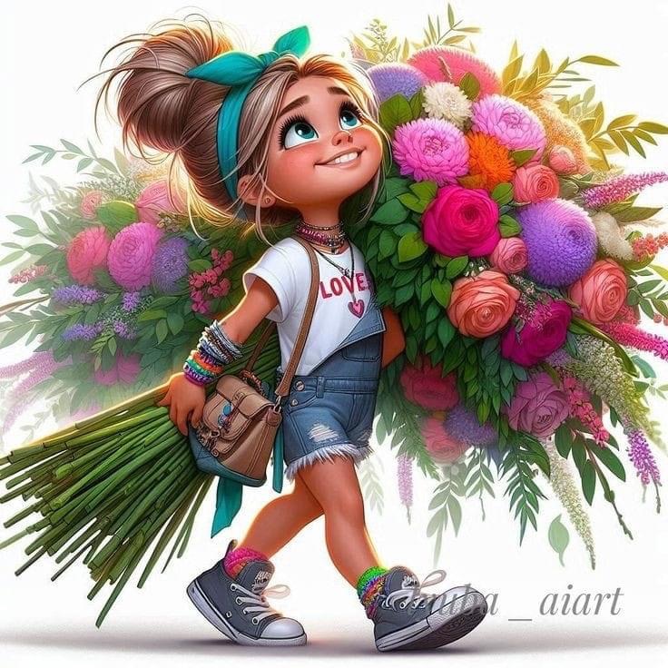 IMG_4726.JPG Mädchen mit großem Blumenstrauß