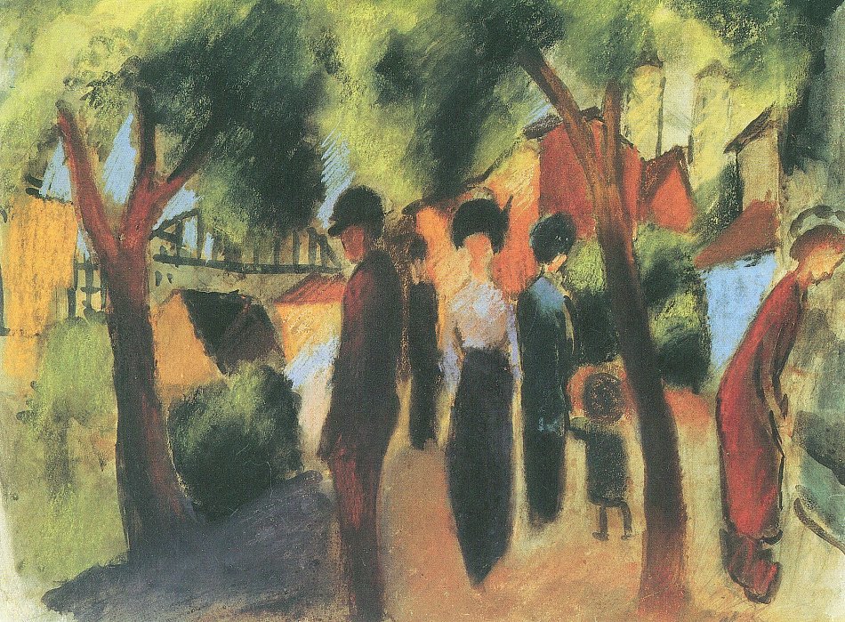 Macke-Spaziergaenger-unter-Baeumen-1_950