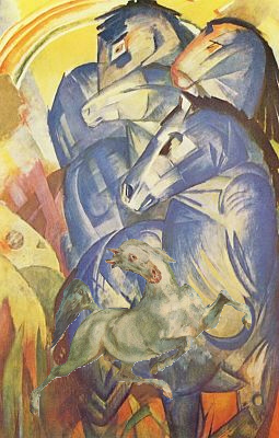 Marc, Turm der blauen Pferde mit Schimmel