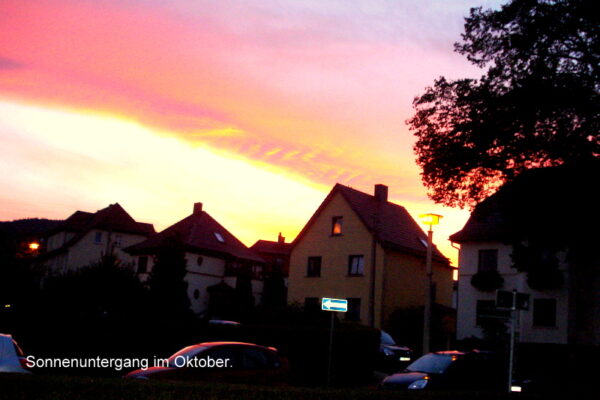 Sonnenuntergang im Oktober.