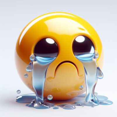 ein trauriges smiley, 3d grafik