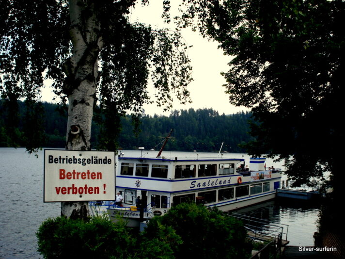 Anlegestelle an der Sperrmauer Hohenwarte.