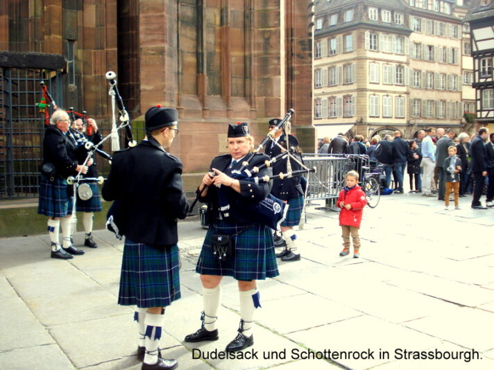 Dudelsack und Schottenrock in Strassbourgh.