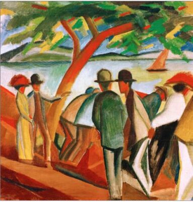 AUGUST MACKE SPAZIERGÄNGER AM SEE