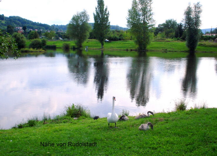 Am Teich bei Rudolstadt - Ausflug mit Engels.