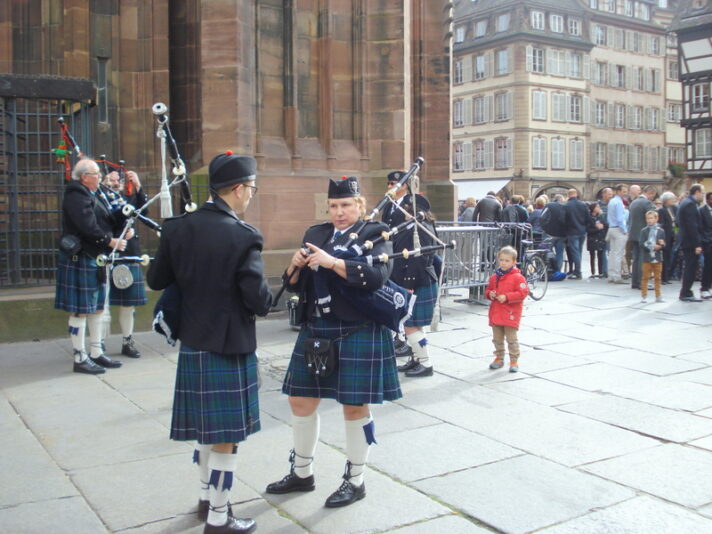 Dudelsack und Schottenrock in Strassbourgh.