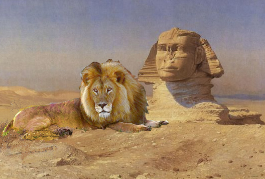 Sphinx und Löwe