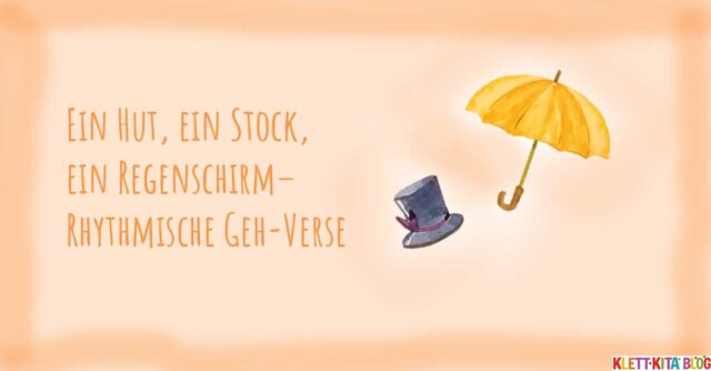Ein-Hut-ein-Stock-ein-Regenschirm