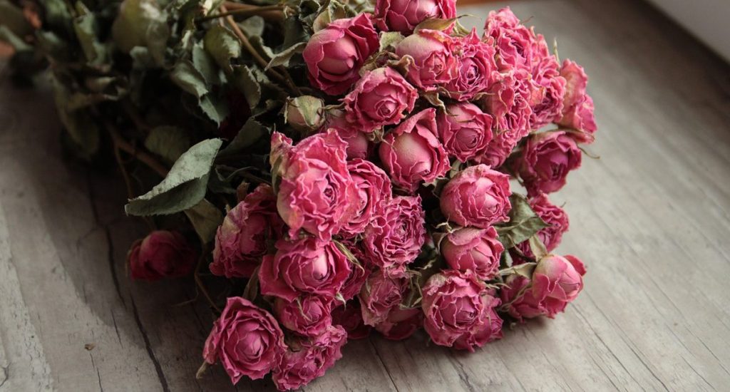 Getrockneter Rosestrauß