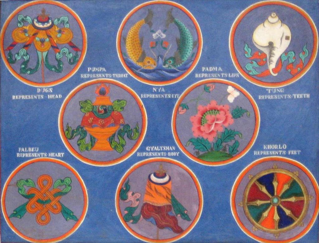 Die 8 Glückssymbole ashtamangala