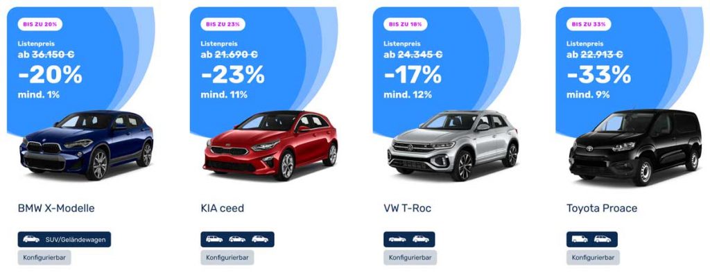 Neuwagenrabatte bis zu 33 Prozent