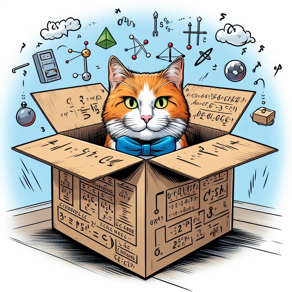 schroedingers cat in a box, comic art