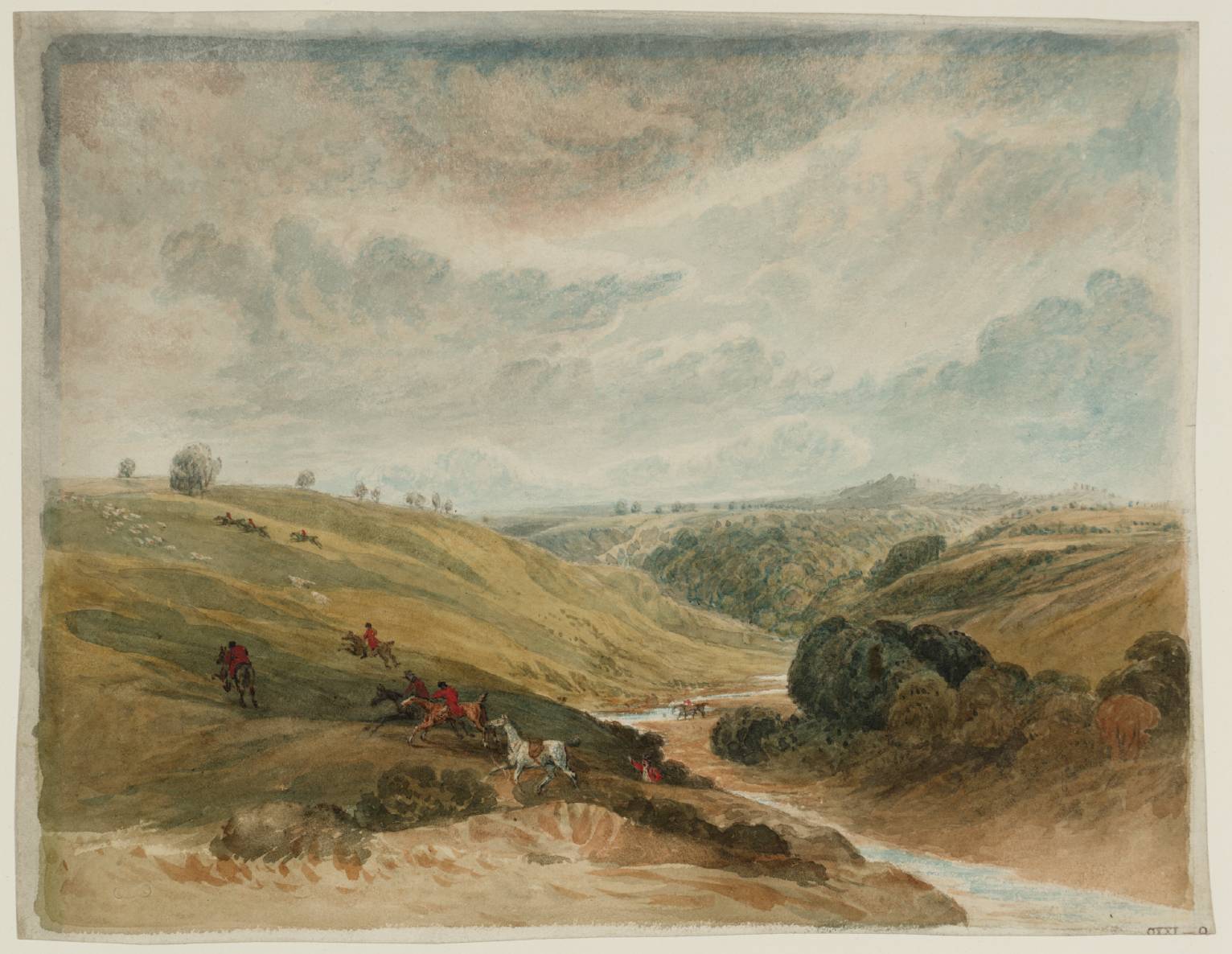 Vale of Pickering, Yorkshire, with Huntsmen circa 1815 by Joseph Mallord William Turner 1775-1851