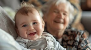 Uroma mit Urenkel